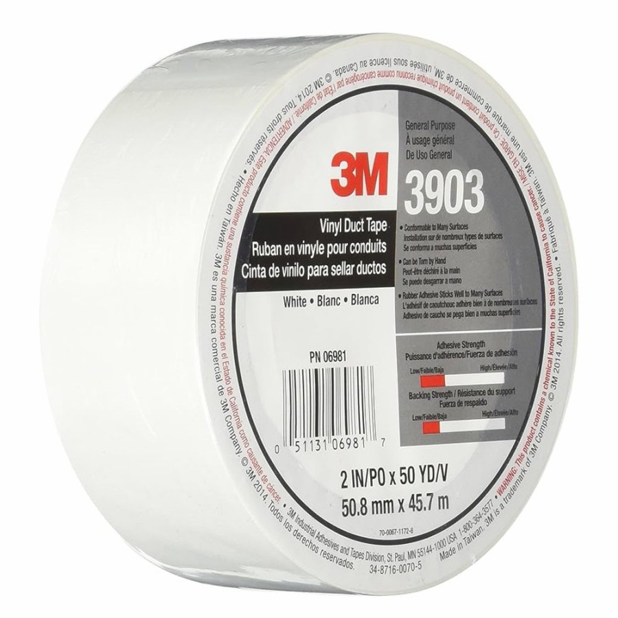 Prep & Repair 3M Vinyl Tape | 3M 3903 General Purpose White Vinyl Duct Tape 50Mm X 45.7M Roll