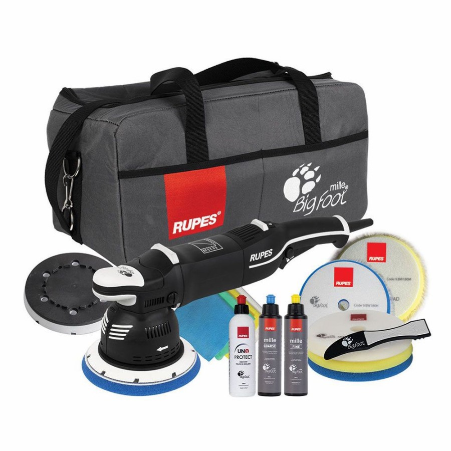 Car Care Rupes Machine Kits | Rupes Bigfoot Mille Lk900E Dual Action Polisher Deluxe Complete Kit Lk900E/Dlx