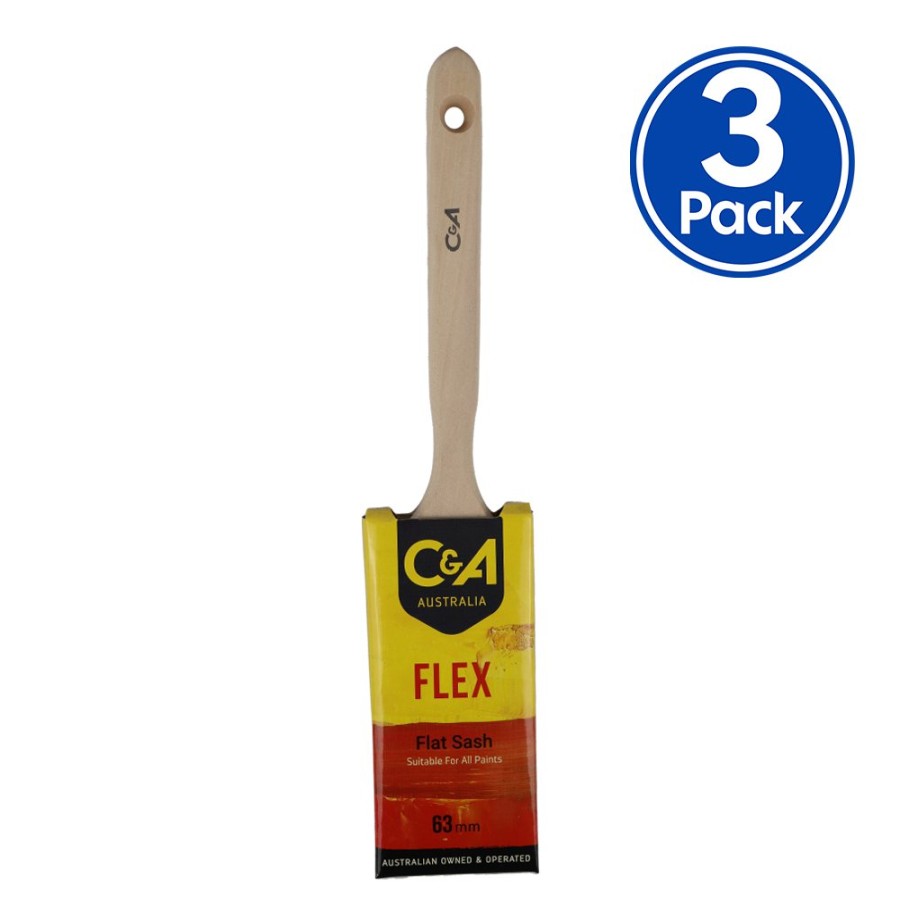 Painting Tools C u0026 A Brushware | C&A Brushware Flex Flat Sash Brush 63Mm X 3 Pack Interior Exterior Trade