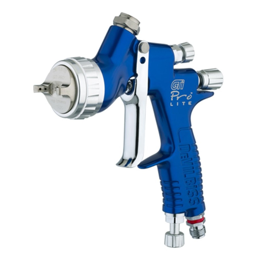 Spray Guns DeVilbiss Gravity-Fed | Devilbiss Gti Pro Lite 1.2Mm Fluid Tip Te20 Cap Spray Paint Gun Blue