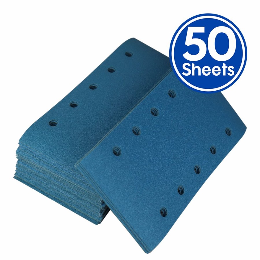 Cutting & Abrasives Revcut Sheets | Revcut Blue P180 Grit Hook & Loop Sandpaper Sheets 115Mmx225Mm 10H X 50 Pack