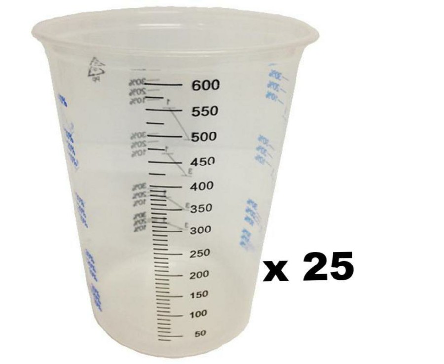 Painting Tools Wholesale Paint Group Measuring Cups | Calibrated Disposable Paint Mixing Cups 650Ml X 25 Pack Measuring Epoxy Resin Auto