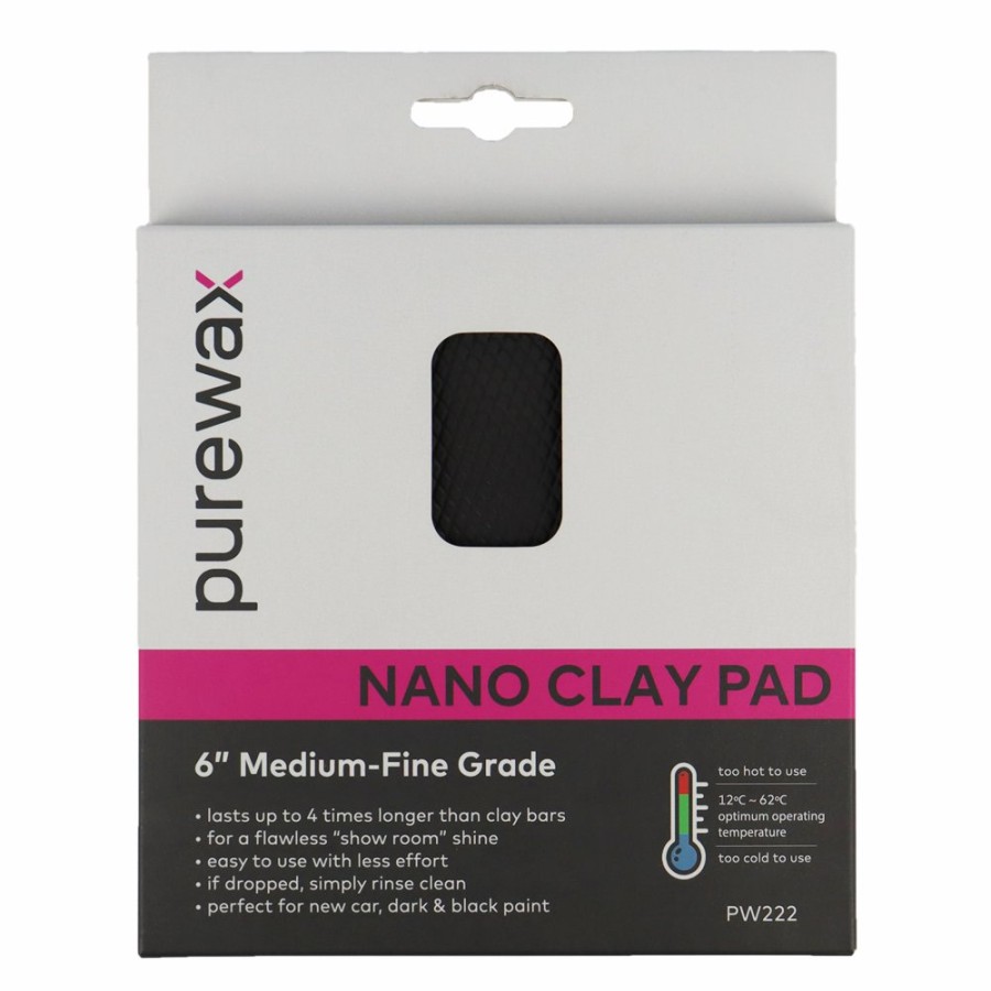 Car Care Purewax Detailing Clay | Purewax Nano Clay Pad 6" Medium-Fine Grade