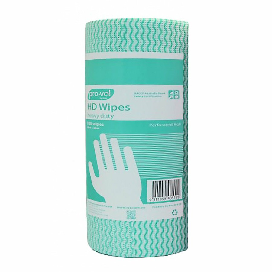 Cleaning Proval Rags & Wipes | Proval Heavy Duty Green Hd Workshop Cleaning Wipes Roll X 100 Wipes