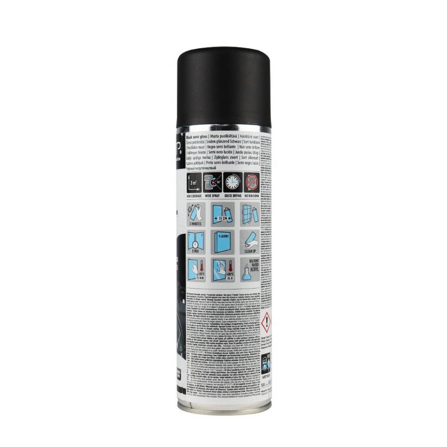 Paint Car-Rep Top Coats | Car-Rep Professional Automotive Semi Gloss Acrylic Aerosol 500Ml Black X 3 Pack