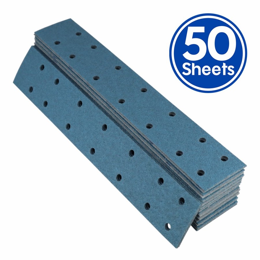 Cutting & Abrasives Revcut Sheets | Revcut Blue P180 Grit Hook & Loop Sandpaper Sheets 70Mm X 420Mm 14H X 50 Pack