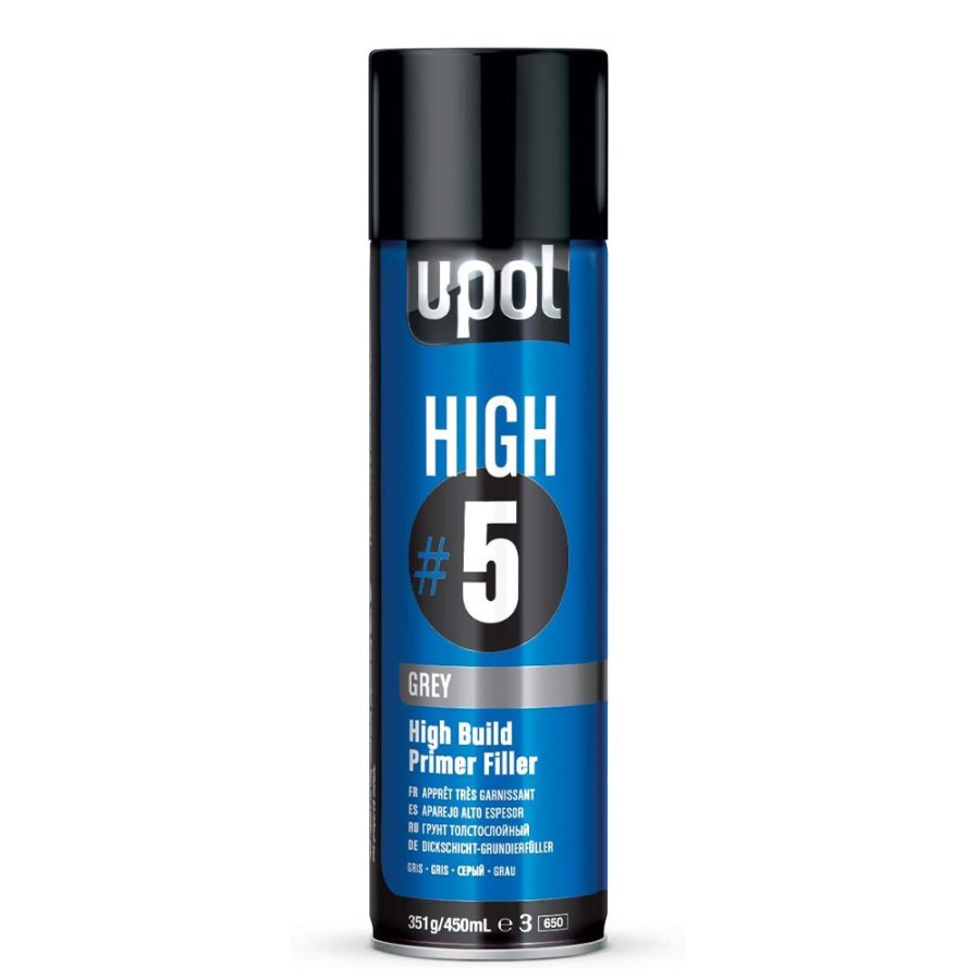 Paint U-Pol Primers | U-Pol High #5 High Build Primer Filler Grey 450Ml