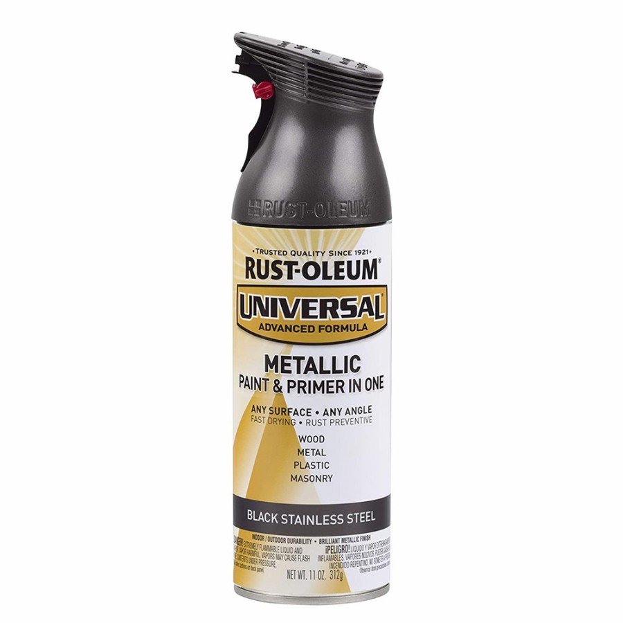 Paint Rust-Oleum Specialty | Rustoleum Universal Metallic Spray Paint & Primer 312G Black Stainless Steel Aerosol