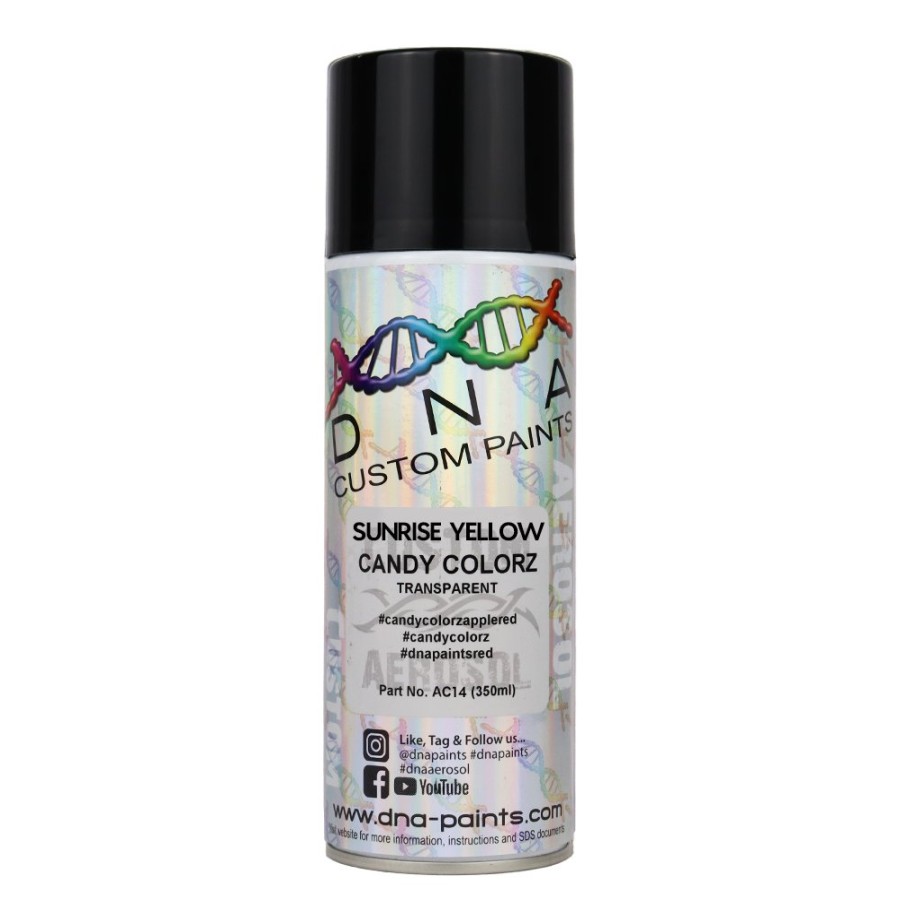 Paint DNA Paints Top Coats | Dna Paints Candy Colorz Spray Paint 350Ml Aerosol Candy Sunrise Yellow