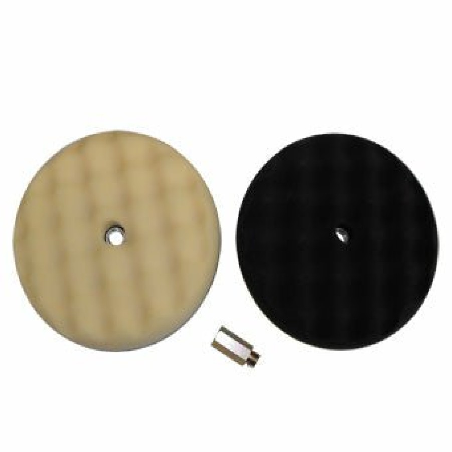 Car Care Velocity Polishing Pads | Velocity 200Mm D/S Black White Wave Foam Pad Incl Adaptor