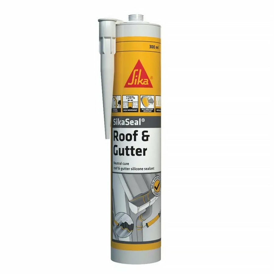 Adhesives & Sealants Sika Sealants | Sika Sikaseal Roof & Gutter Clear Waterproof Silicone Sealant 300Ml Cartridge