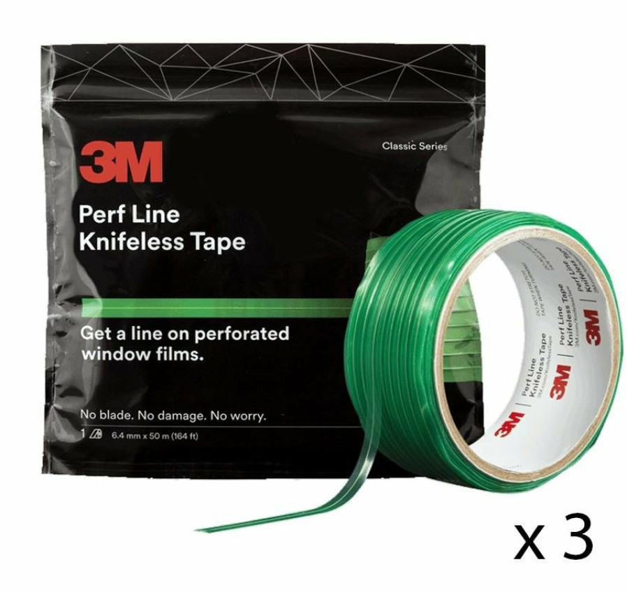 Prep & Repair 3M Fine Line Tape | 3M Perf Line Knifeless Tape Kts-Perf1 Green 6.4Mm X 50M X 3 Rolls