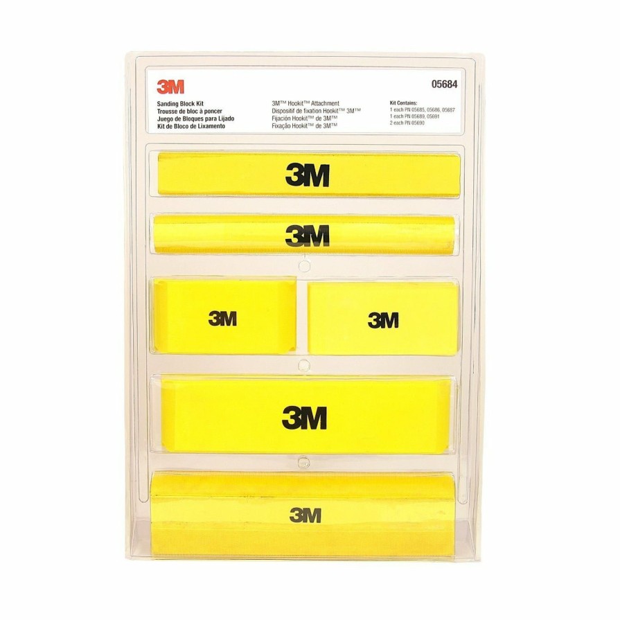 Cutting & Abrasives 3M Blocks | 3M 05684 Automotive Hookit Sanding Block Kit 3M Trade Marine 7 Piece Set