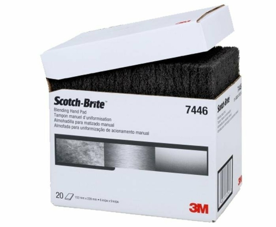 Cutting & Abrasives 3M Scouring Pads | 3M 7446 Scotch-Brite Grey Blending Hand Pad 20 Pack 152Mm X 228Mm