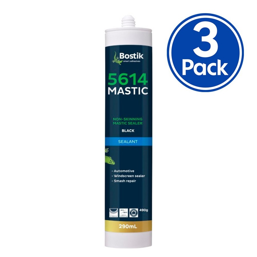 Adhesives & Sealants Bostik Mastics | Bostik 5614 Mastic Non-Skinning Sealer 490G Black X 3 Pack