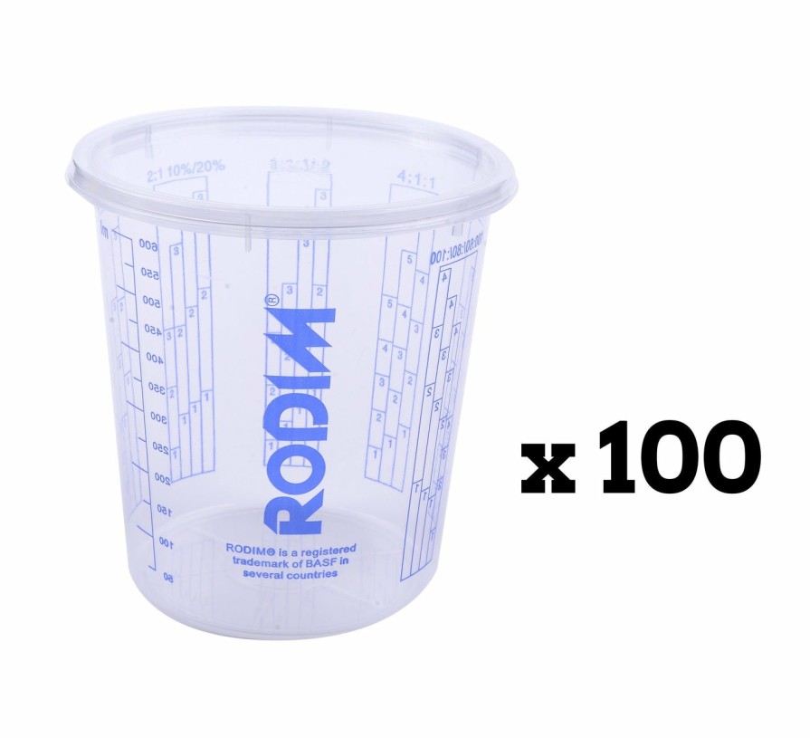 Painting Tools Rodim Measuring Cups | Basf Rodim Calibrated Graduated Paint Mixing Cups 600Ml X 100 Glasurit