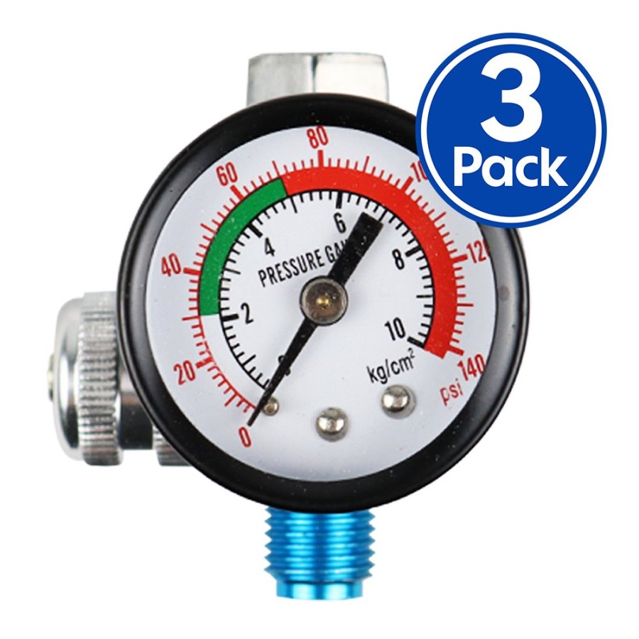 Spray Guns SAR Regulators & Gauges | Sar Air Regulator With Gauge X 3 Pack