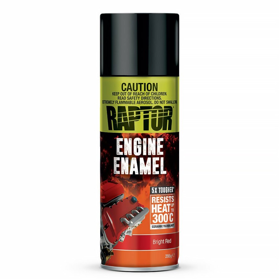 Paint U-POL Topcoats | U-Pol Raptor High Temp Engine Enamel Spray Paint Aerosol 295G Bright Red