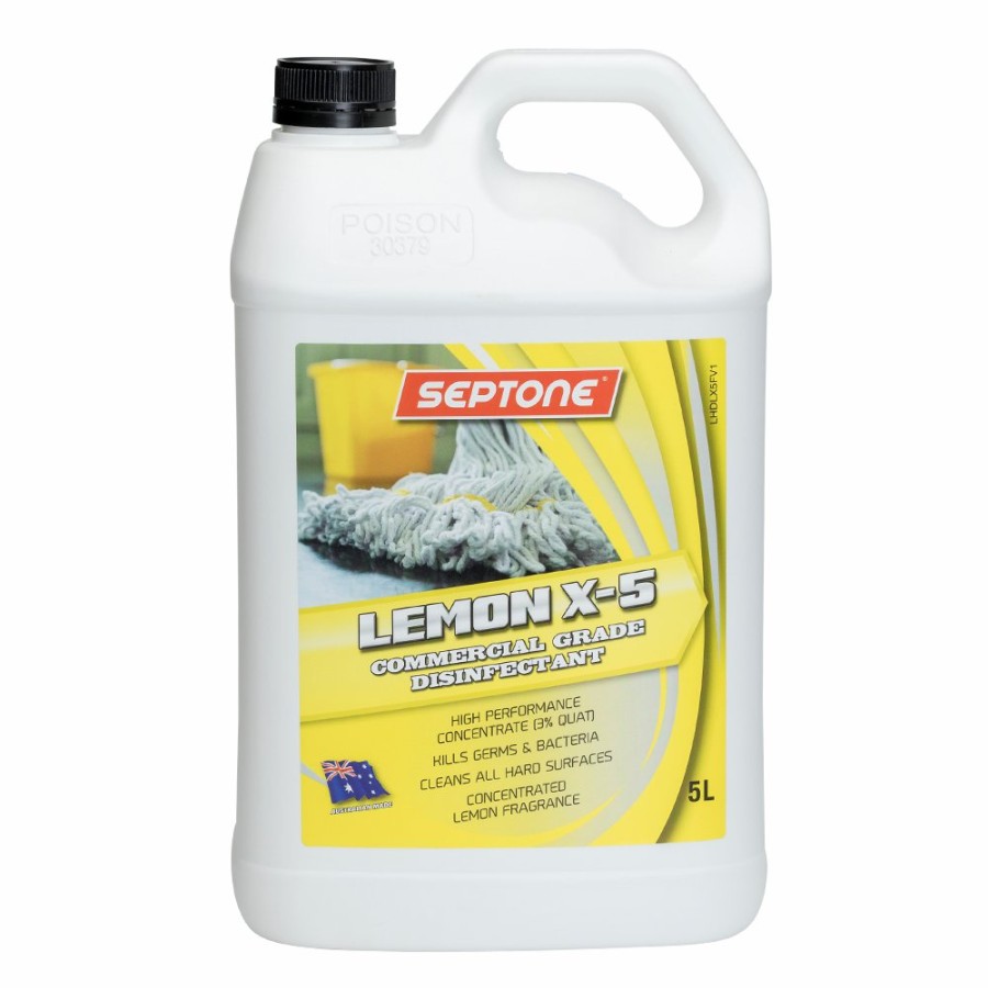 Cleaning Septone | Septone Lemon X-5 Commercial Grade Disinfectant 5L Concentrate