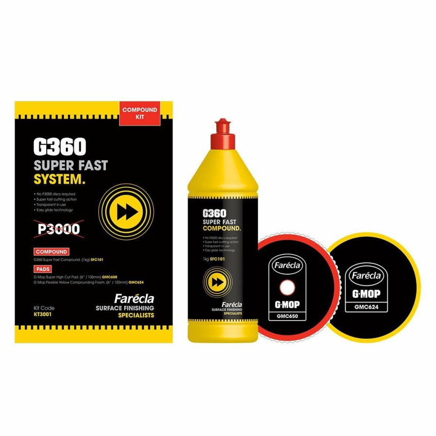 Car Care Farecla Cutting Compounds | Farecla G360Super Fast System Compound Kit Fast Cutting / Buffing Action