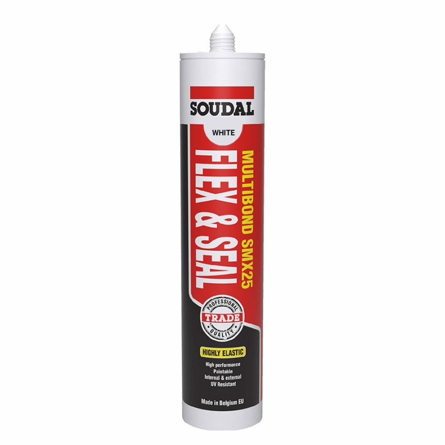 Adhesives & Sealants Soudal Sealants | Soudal Multibond Smx25 Flex & Seal White Joint Sealant 290Ml Cartridge