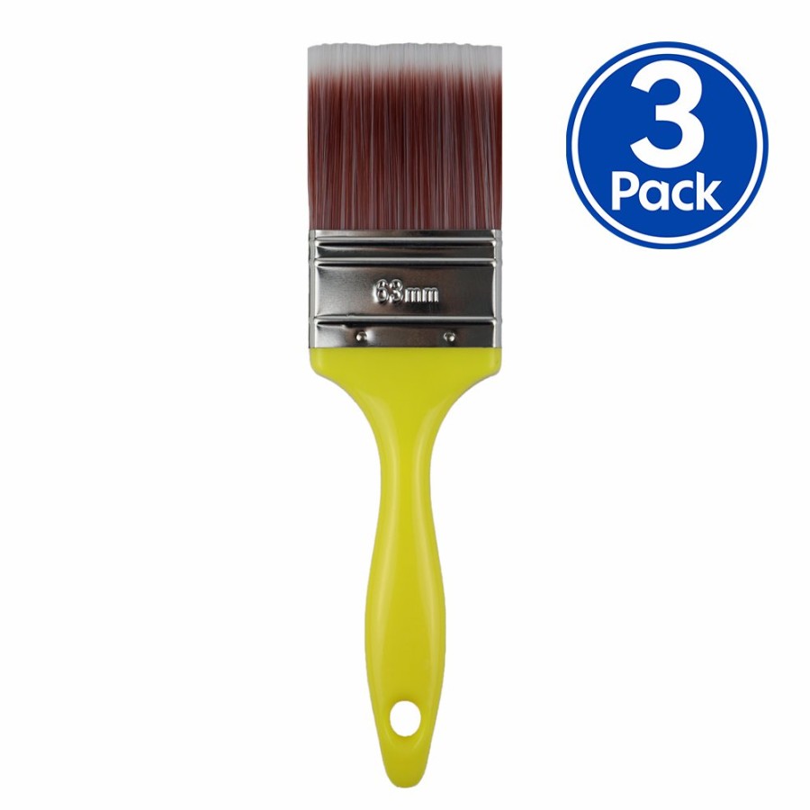 Painting Tools C u0026 A Brushware | C&A Yellow Brush 63Mm X 3 Pack Varnish Paint Interior