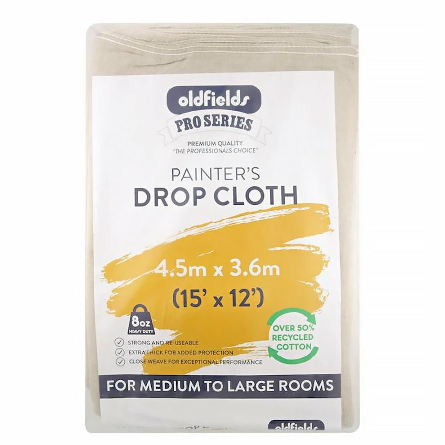 Painting Tools Oldfields | Oldfields Pro Series Heavy Duty Drop Sheet Cloth 12' X 15' 3.6M X 4.5M Cotton