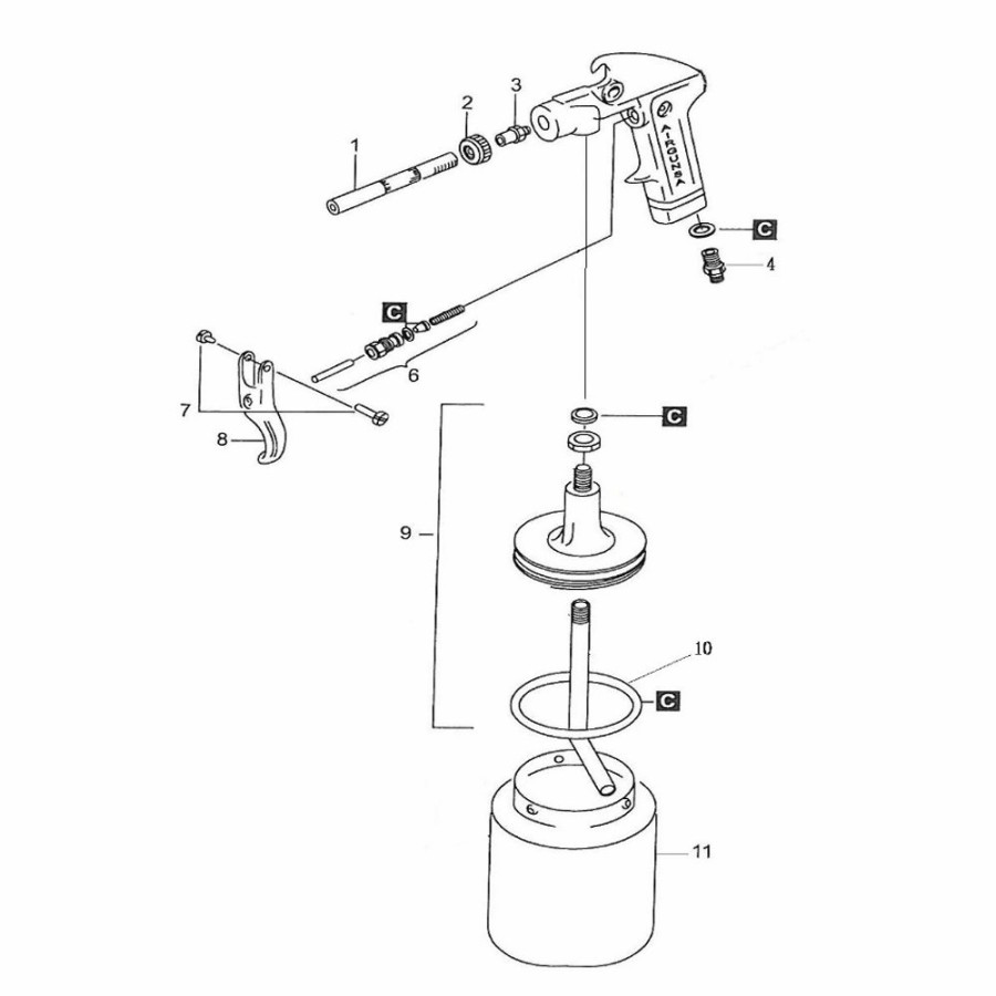 Spray Guns Anest Iwata Air Caps | Anest Iwata Air Cap Set For St1 Sand Blasting Gun Service Repair W2030640100