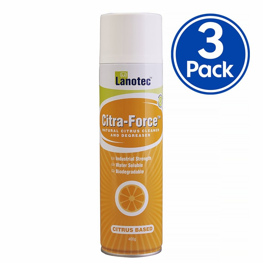 Cleaning Lanotec | Lanotec Citra-Force Industrial Strength Citrus Degreaser Spray 400G Aerosol X 3 Pack