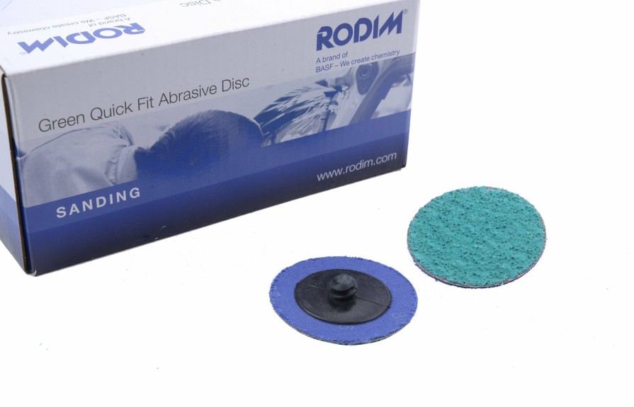 Cutting & Abrasives Rodim | Rodim Quick Fit Abrasive Disc Green 50Mm Box Of 50 Basf Roloc Glasurit