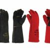 Safety Maxisafe Welding Gloves | Maxisafe Black Red Welding Gauntlet Gloves Fabrication Foundry Safety 2 Pairs