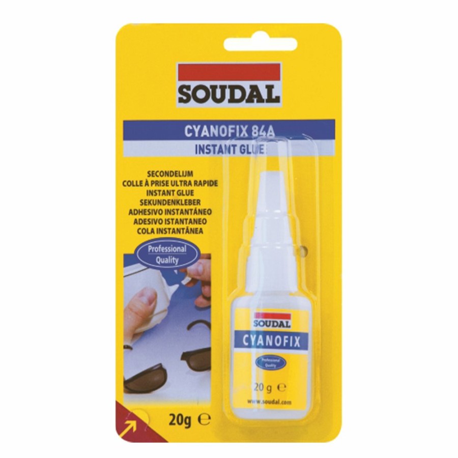 Adhesives & Sealants Soudal Tube Adhesives | Soudal Cyanofix 84A Super Fast Solvent Free Instant Glue 20G Tube