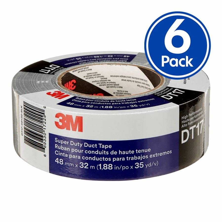 Prep & Repair 3M Duct Tape | 3M Dt17 Super Duty High Strength Duct Tape 48Mm X 32M Black X 6 Pack