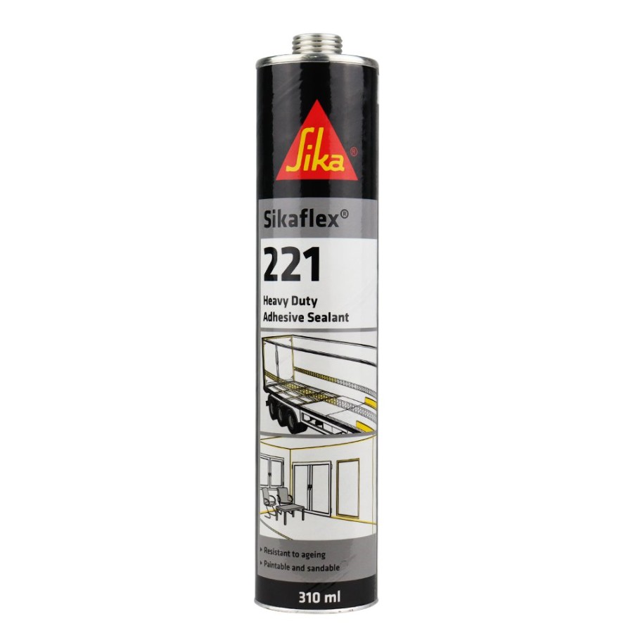 Adhesives & Sealants Sika Adhesive/Sealants | Sika Sikaflex 221 Heavy Duty Adhesive Sealant 310Ml Black