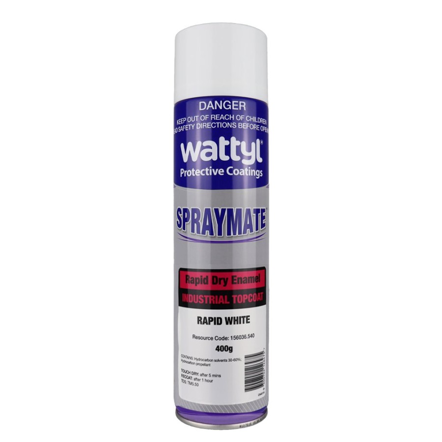 Paint Wattyl Topcoats | Wattyl Spraymate Industrial Quick Dry 1K Enamel Topcoat 400G Aerosol Gloss White