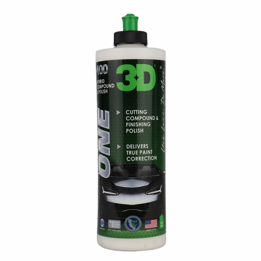 Car Care 3D Cutting Compounds | 3D 400 One 473Ml Hybrid Rubbing Compound & Finishing Polish