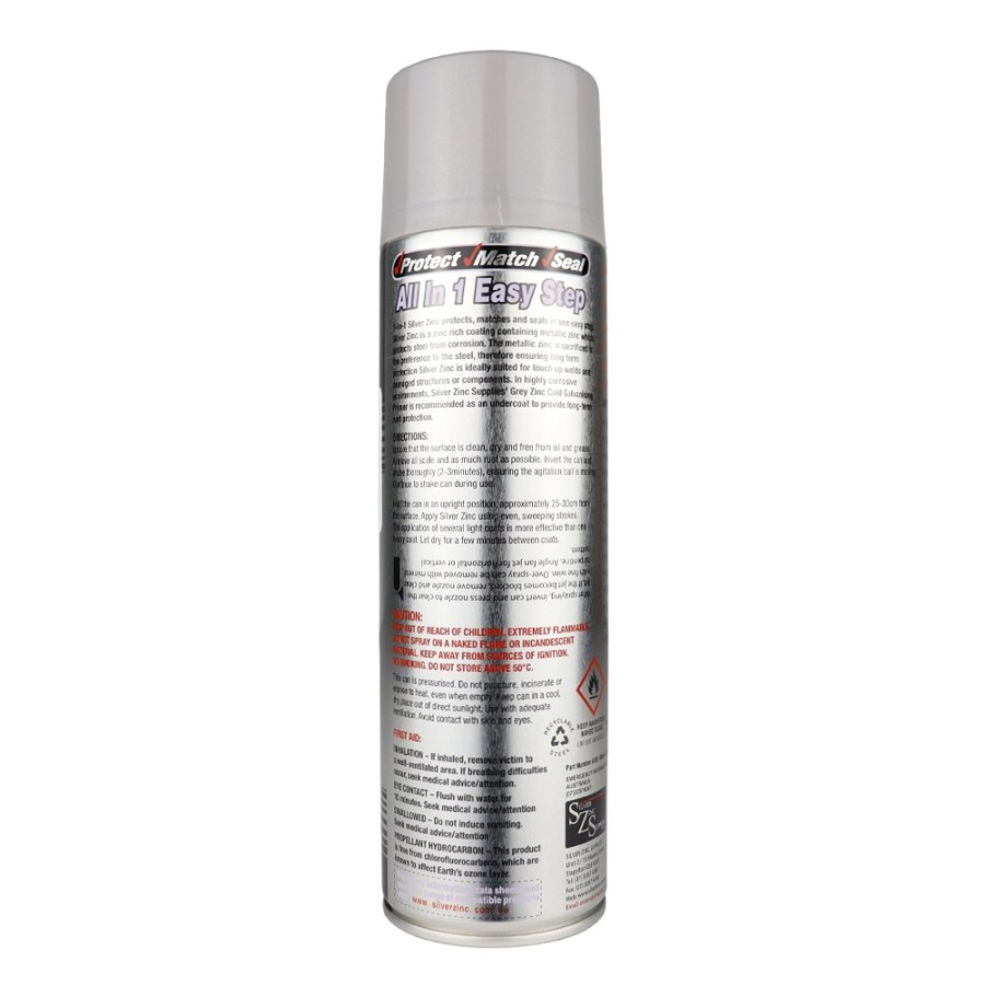 Paint Silver Zinc Supplies Primers | Silver Zinc Supplies 3 In 1 Cold Galvanising Metal Primer Silver 400G Aerosol 99% Zinc