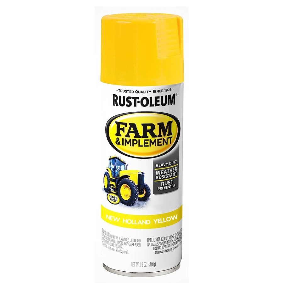 Paint Rust-Oleum Topcoats | Rust-Oleum Farm Equipment Spray Paint New Holland Yellow 340G Aerosol