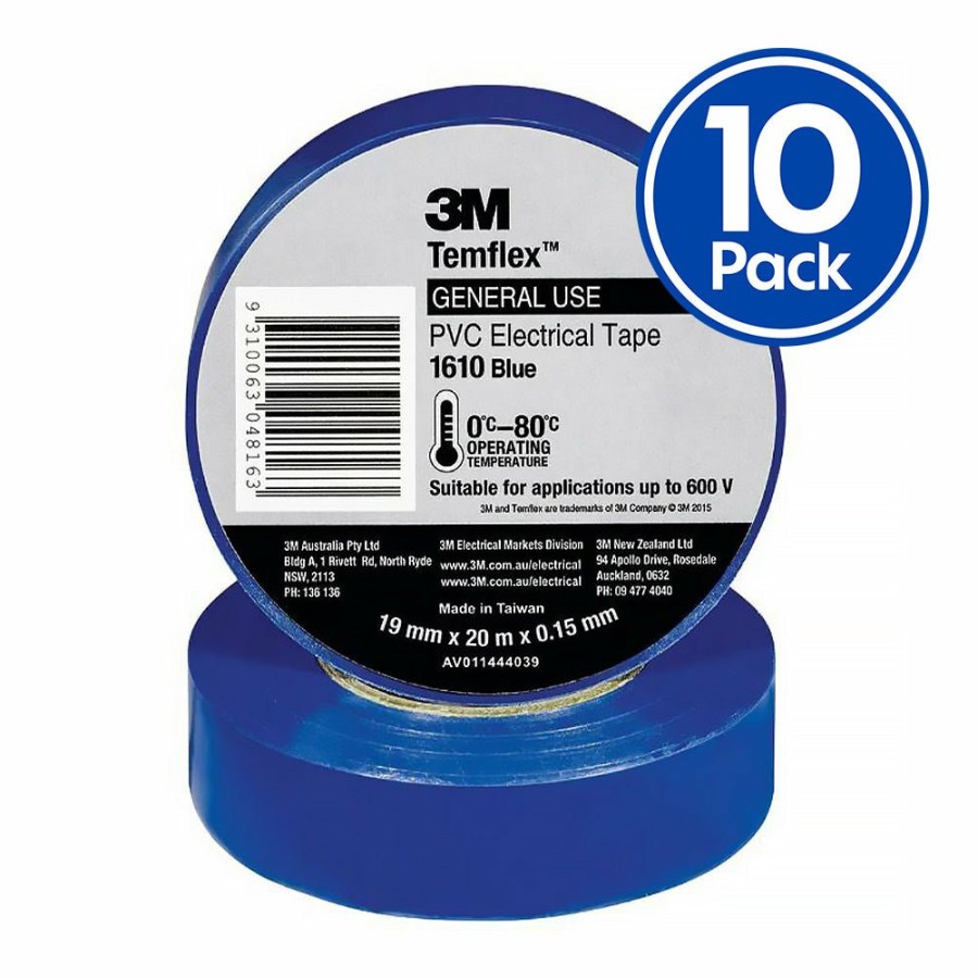 Prep & Repair 3M Other | 3M Temflex 1610 General Purpose Vinyl Electrical Tape 19Mm X 20M Blue X 10 Pack