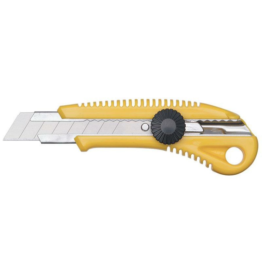 Cutting & Abrasives Sterling Safety Knives | Sterling 18Mm Snap Off Yellow Screw-Lock Mechanism Stainless Steel Sleeve Cutter