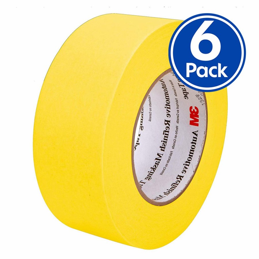 Prep & Repair 3M Masking Tape | 3M 06656 Yellow Automotive Refinish Masking Tape 388N 48Mm X 55M X 6 Pack