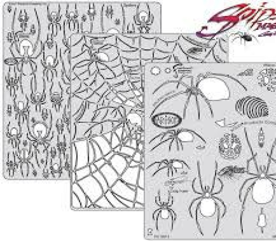 Spray Guns Anest Iwata Stencils | Iwata Spider Master Set Of 3 Template Airbrush Design Stencil