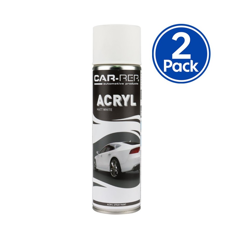 Paint Car-Rep Top Coats | Car-Rep Professional Automotive Matt Acrylic Aerosol 500Ml White X 2 Pack