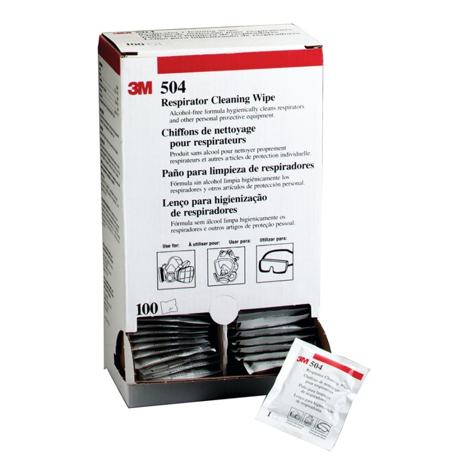 Safety 3M Accessories | 3M Respirator Cleaning Wipes 504/07065 - 100 Pack Spirit Wipes