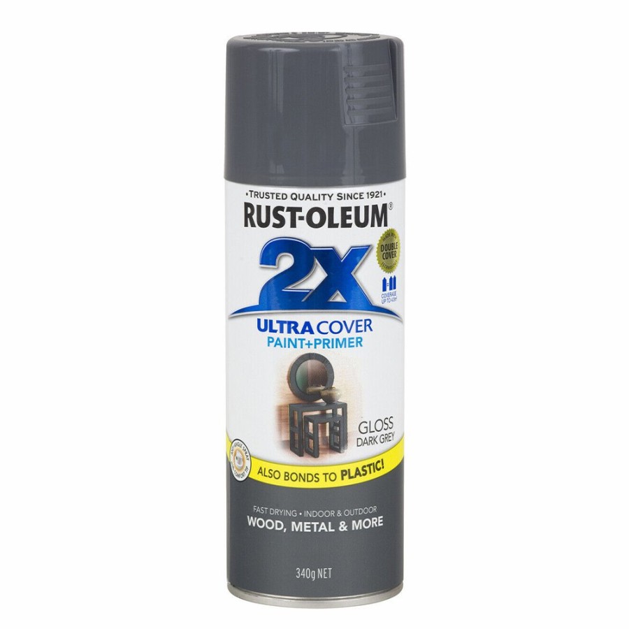 Paint Rust-Oleum Specialty | Rust-Oleum 2X Gloss Paint & Primer Spray Paint 340G Dark Grey