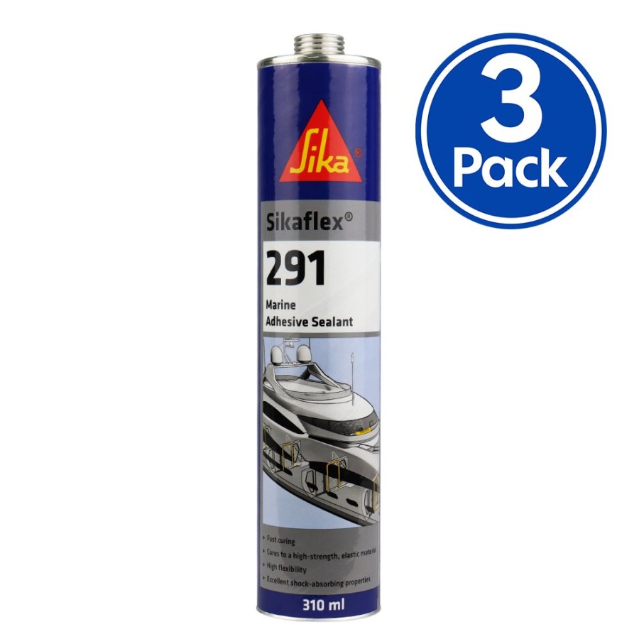 Adhesives & Sealants Sika Adhesive/Sealants | Sika Sikaflex 291 Marine Adhesive Sealant 310Ml Black X 3 Pack