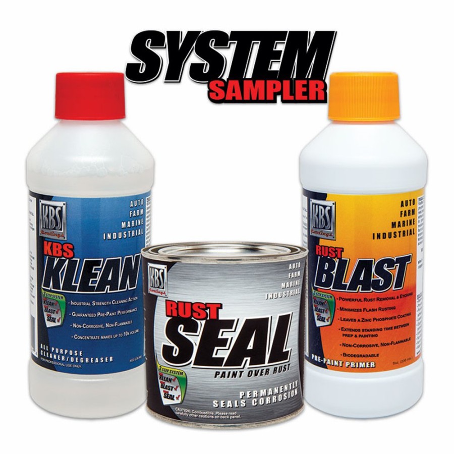 Prep & Repair KBS Rust Prevention | Kbs System Sampler Kit Gloss Black Paint Covers 1M² 3 Step Rust Prevention Coating