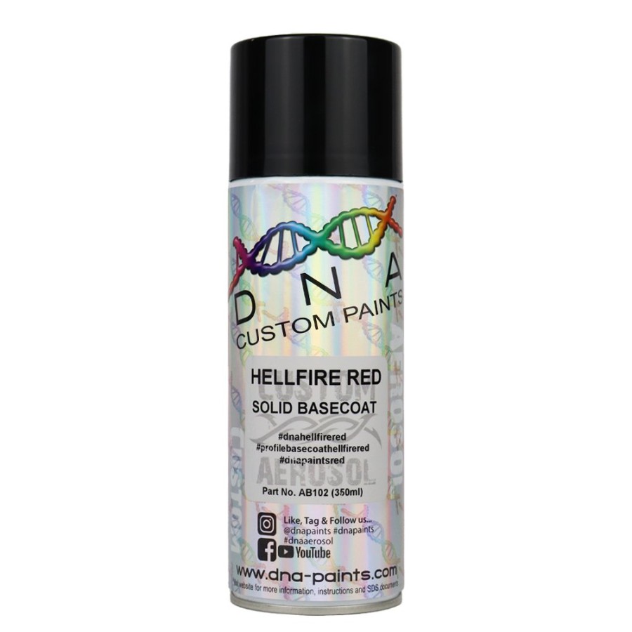 Paint DNA Paints Top Coats | Dna Paints Solid Basecoat Spray Paint 350Ml Aerosol Hellfire Red