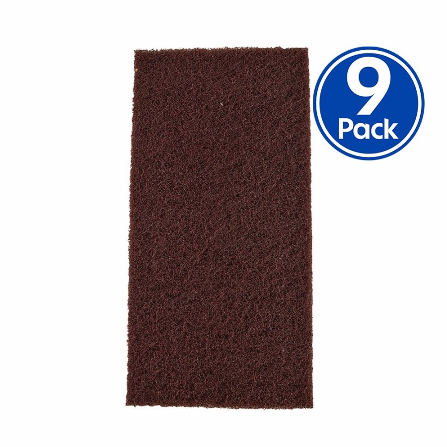 Cutting & Abrasives Velocity Scouring Pads | Velocity Maroon Medium Scouring Hand Pad 115Mm X 225Mm X 9 Pack