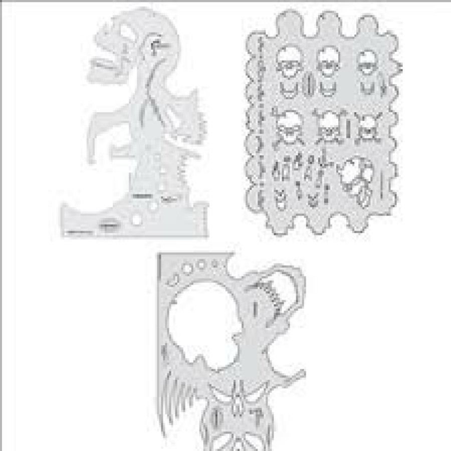 Spray Guns Anest Iwata Stencils | Iwata Skull Master Set Of 3 Template Airbrush Design Stencil